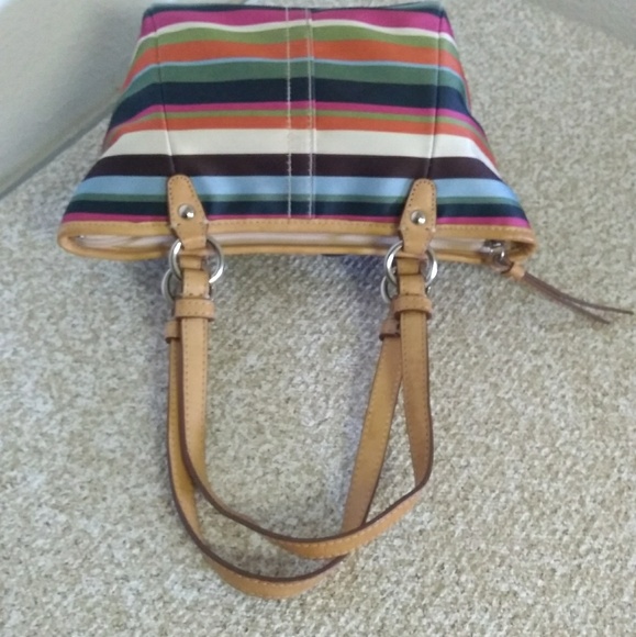 Coach Multicolored Fabric Leather Trim Bag - Picture 5 of 7